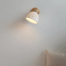 Helnys Ceramic LED Wall Sconce Light: Nordic Minimalist White Bedroom Lamp