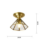 Helnys American Copper Vintage Ceiling Lights Glass LED Lamps