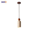 Helnys Yellow Stone LED Pendant Light, Japanese Style Hanging Lights