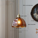 Helnys Butterfly Glass Copper LED Pendant Lamp for Home Indoor Decor