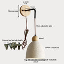 Helnys Modern Cement Lampshade LED Wall Lights with Pull Chain Switch