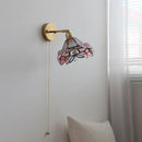 Helnys Pink Butterfly Glass LED Wall Light for Indoor Living Room & Bedroom