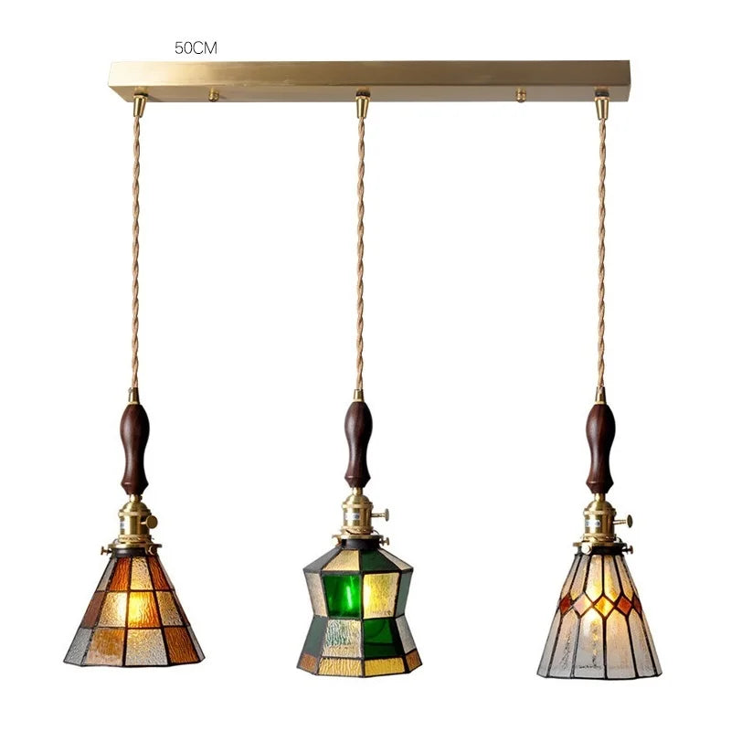 Helnys Modern Nordic Glass Copper LED Pendant Lights for Dining Room & Bedroom