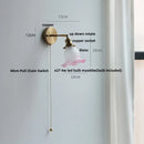 Helnys Nordic LED Glass Wall Lights with Brass Pull Chain Switch