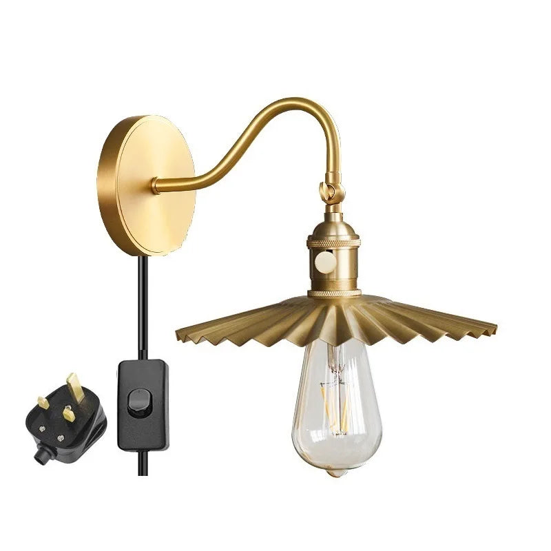 Helnys Adjustable Up Down Wall Sconce Lamp Copper LED Modern Wandlamp