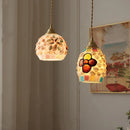 Helnys Tiffany Conch Glass LED Pendant Light for Reading and Dining