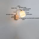 Helnys Nordic Decor LED Wall Sconce Gold Brass White Glass Pull Chain Bedroom Bedside Lamp
