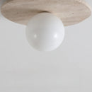 Helnys Nordic LED Ceiling Lamp White Glass Ball Yellow Travertine Ceiling Light
