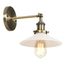 Helnys Retro White Glass LED Wall Light Sconce Vintage Bedroom Lamp Industrial Wall Lights Fixtures