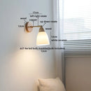 Helnys White Ceramic LED Wall Sconce Lamp Wooden Socket Stair Light Fixtures