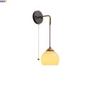 Helnys Kitchen Glass LED Wall Lamp for Shower Inside Pull Chain Lighting