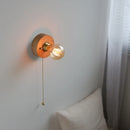 Helnys LED Wall Lamp Indoor Pull Chain Switch Stair Lighting Ash Wood Mirror Light.