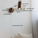 Helnys Ash Wood Swing Arm LED Wall Sconce - Up Down Rotate Bedside Lamp