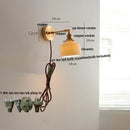Helnys Green Loft LED Wall Light Fixture Glass Rotate Vintage Pull Chain Switch