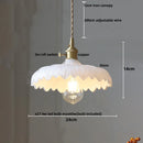 Helnys Walnut Wood LED Pendant Lamp with Amber Glass Kitchen Light