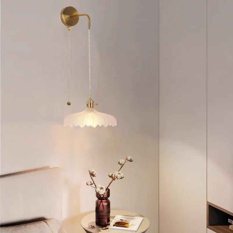 Helnys Adjustable LED Wall Lights Glass Bedside Lamp Modern Stair Light Fixtures