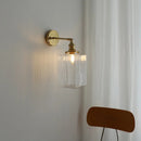 Helnys Copper Glass LED Bathroom Mirror Light Sconce, Nordic Modern Wall Lamp