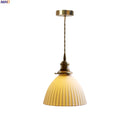 Helnys Ceramic Shade LED Pendant Lights for Bedroom Loft Interior Decor