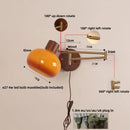 Helnys Modern Wood Swing Arm Wall Lamp with Pull Chain Switch