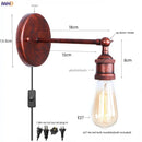 Helnys Loft LED Wall Lights Bedroom Induatrial Vintage Wandlamp