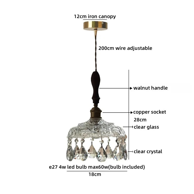 Helnys Crystal Glass LED Pendant Chandelier - Modern Luxury Hanging Light Fixtures