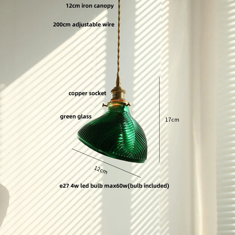 Modern Nordic Glass Pendant Light Fixture - Helnys Copper Socket LED Hanging Lamp