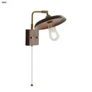Helnys Copper LED Wall Light Fixture with Pull Chain Switch Rotatable Sconce Luminarie