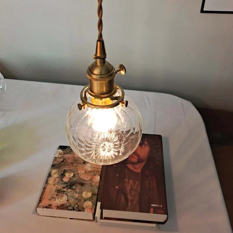 Helnys Clear Glass LED Pendant Light Fixtures for Study Kitchen Restaurant Stairs