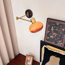 Helnys Swing Arm LED Wall Lamp with Switch - Flexible Glass Iron Design