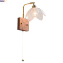 Helnys Nordic LED Flower Design Wall Light Glass Brass Living Room Bedside Lamp