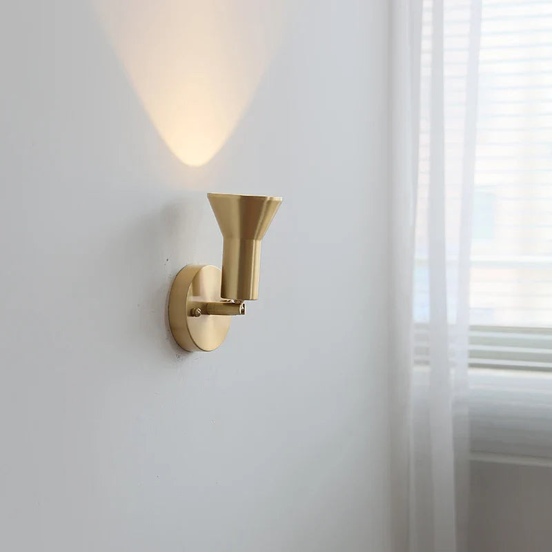 Helnys Copper LED Wall Lights Up Down Rotate Modern Stair Fixture