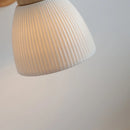 Helnys Modern Wood White Ceramic Wall Light Sconce Rotation Bedside Lamp