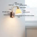 Helnys White Ceramic LED Wall Lights with Adjustable Copper Arm