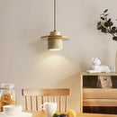 Helnys LED Pendant Lamp Wood Base Yellow Travertine Adjustable Hanging Lights