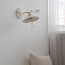 Helnys Ceramic Brass Swing Arm Wall Sconce LED Lamp for Kids Bedroom & Kitchen