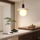 Helnys White Glass LED Pendant Lamp for Bedroom & Living Room