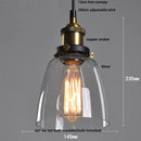 Helnys Loft Smoke Gray LED Pendant Lamp Brass Glass Vintage Hanging Light