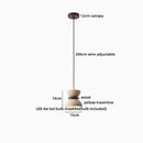 Helnys Wood Stone Hanging Lamp Adjustable LED Pendant Light Fixture