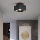 Helnys Black Travertine LED Ceiling Light - Stone Loft Vintage Ceiling Lamp