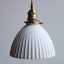 Helnys Ceramic Shade LED Pendant Lights for Bedroom Loft Interior Decor