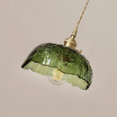 Helnys Nordic Green Glass LED Pendant Light - Modern Indoor Copper Switch Lamp