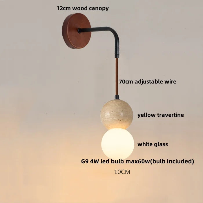 Helnys White Glass LED Wall Light Fixture Modern Nordic Bedroom Sconce