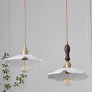 Helnys Walnut Wood LED Pendant Light with Ceramic Knob Switch