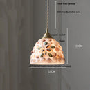Helnys Walnut Wood LED Glass Pendant Light Fixture - Modern Nordic Hanging Lamp