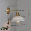 Helnys Nordic LED Wall Light Brass Bedside Lamp Chrome Pull Chain Switch