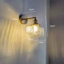 Helnys Copper Glass LED Bathroom Mirror Light Sconce, Nordic Modern Wall Lamp