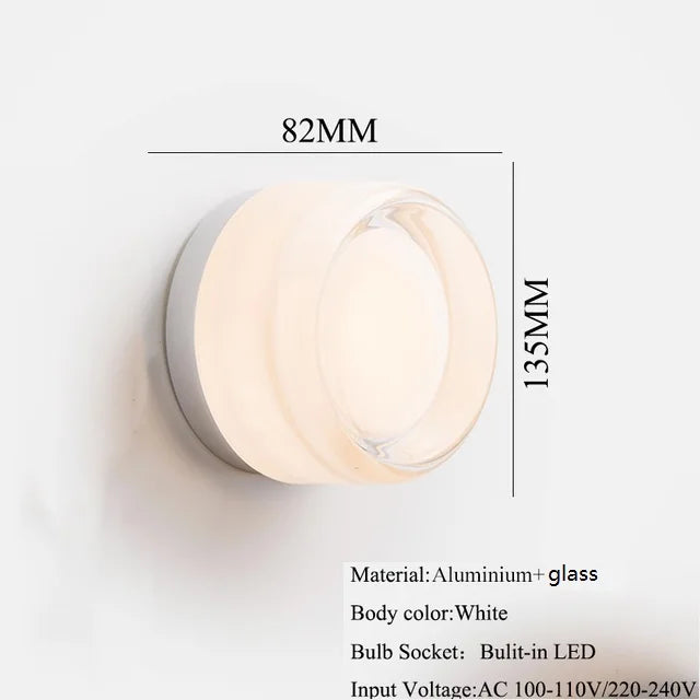 Helnys Amber Glass LED Wall Sconce Nordic Modern Wandlamp Applique