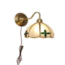 Helnys Glass Brass LED Wall Sconce Light Fixture for Dining Living Room