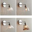 Helnys Iron Rotate LED Wall Light Clear Glass Modern Refresh Nordic Style Bedside Lamp