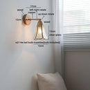 Helnys Square Glass LED Wall Light with Pull Wire Switch & Night Bedside Lamp